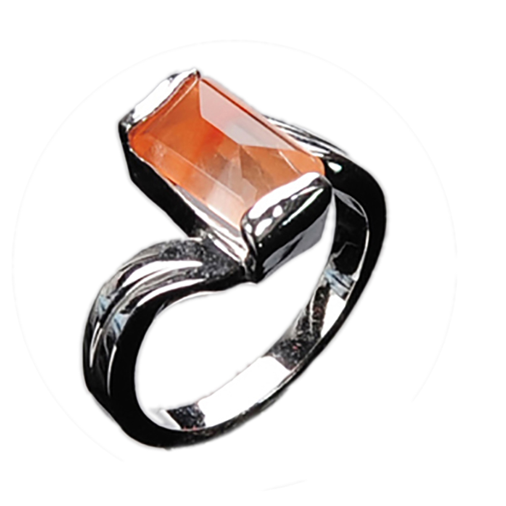 紅兔毛髮晶戒指17.5 mm【十方】136409