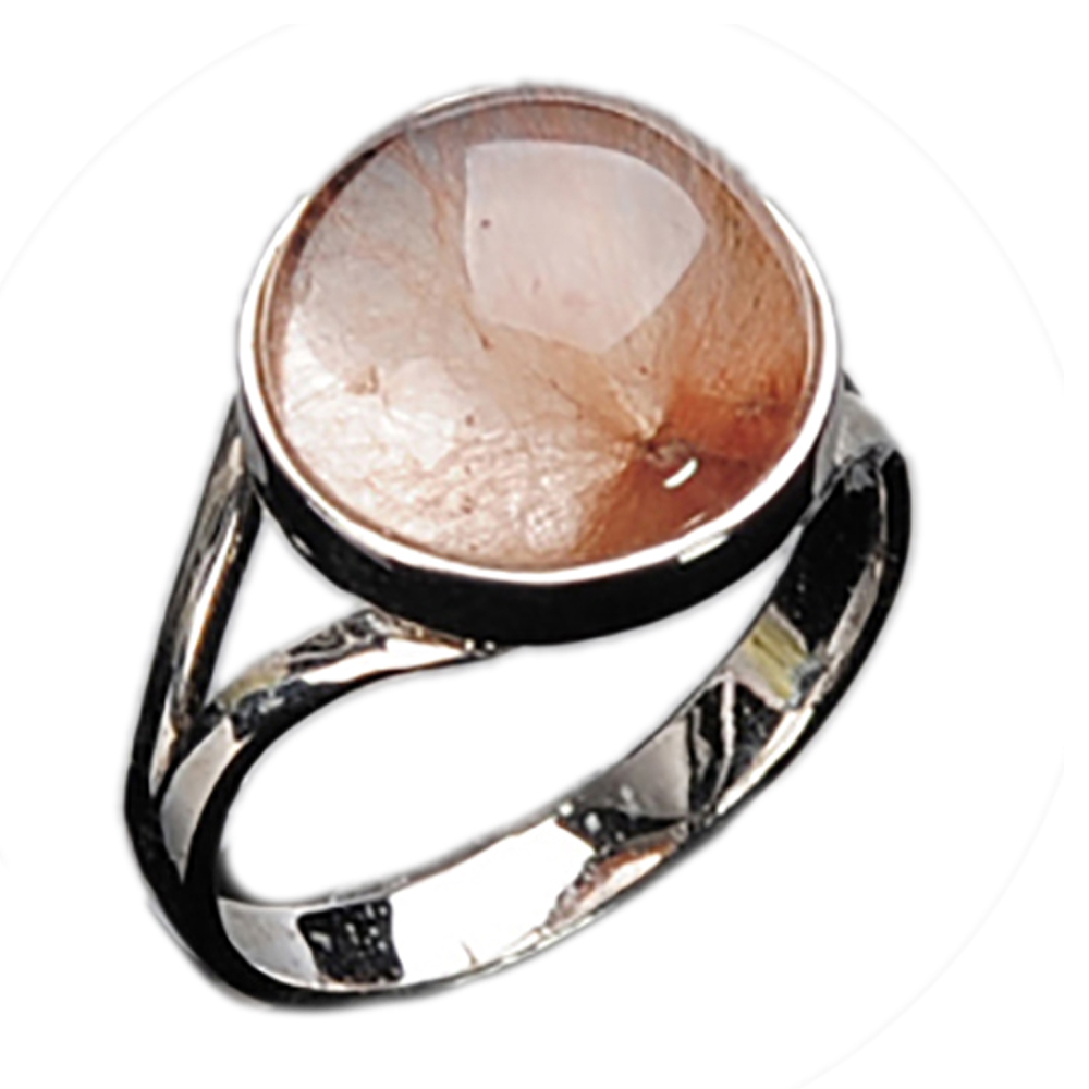 紅兔毛髮晶戒指17 mm【十方】136391