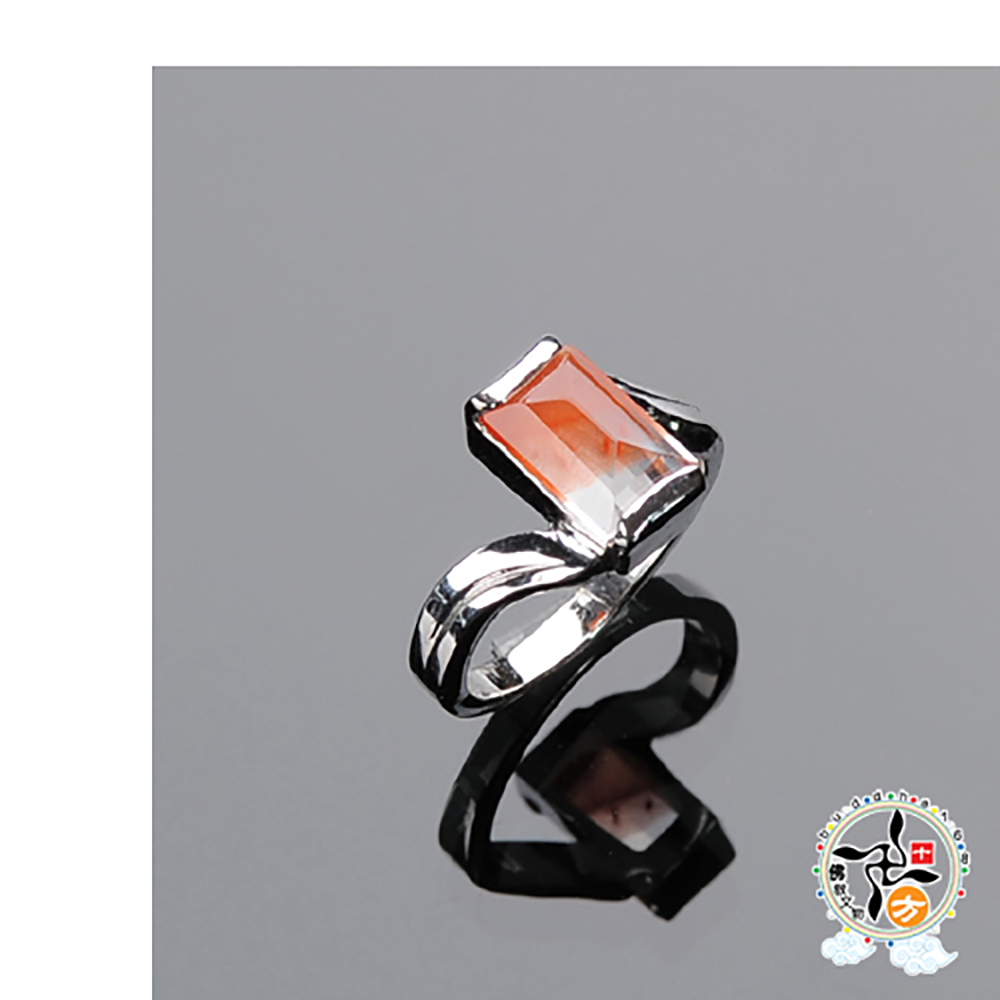 紅兔毛髮晶戒指17 mm【十方】136414