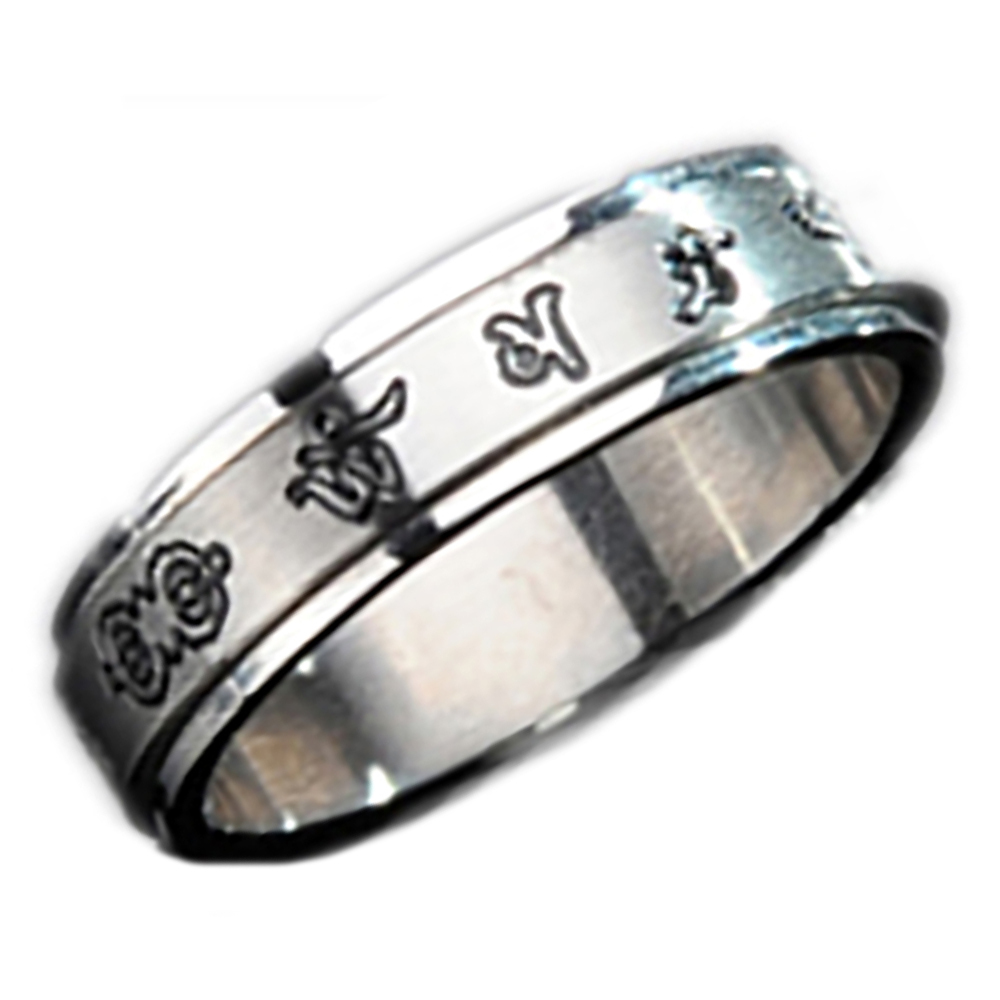 六字轉運{鋼}戒指20mm【十方】136376