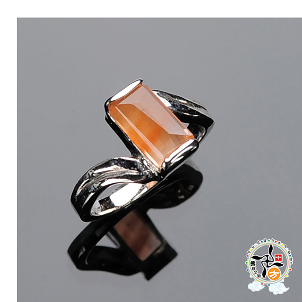 紅兔毛髮晶戒指16 mm【十方】136412