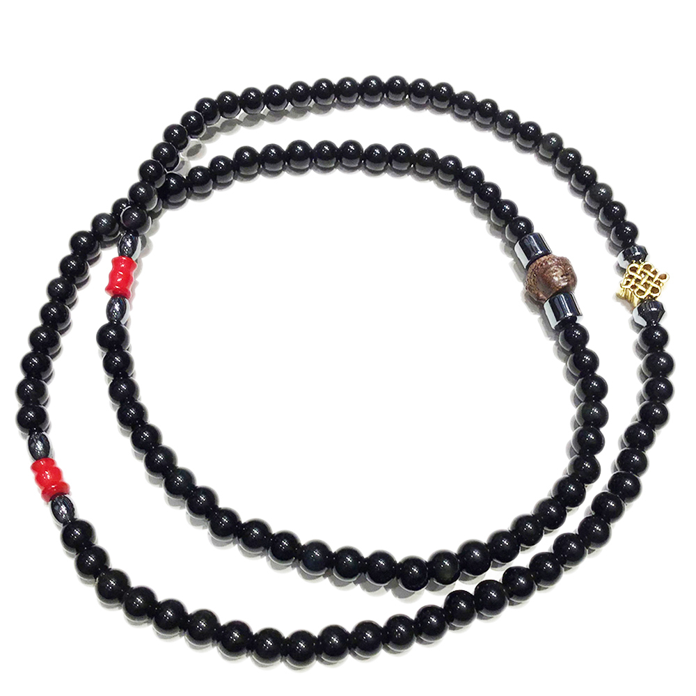 佛首+彩虹黑曜岩108念珠6mm【十方】137386