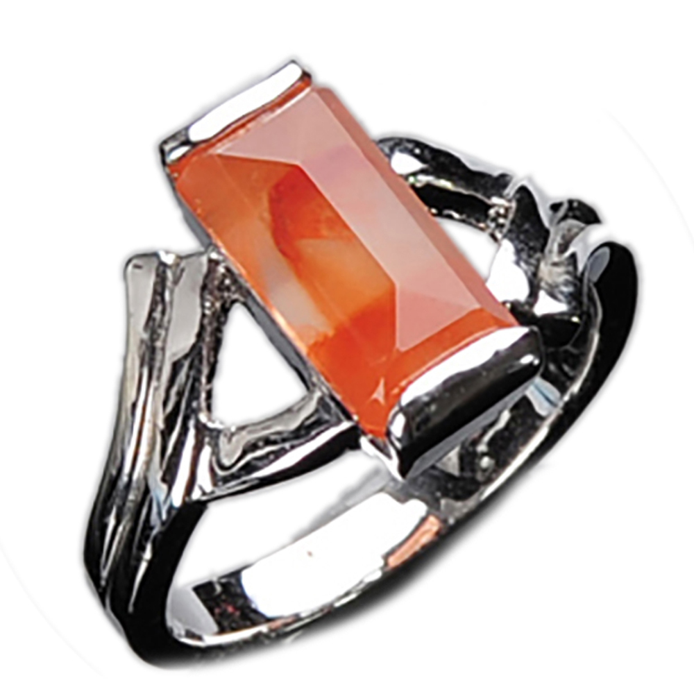 紅兔毛髮晶戒指17.5 mm【十方】136402