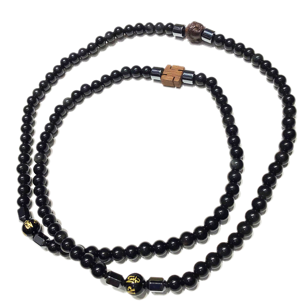 佛首+彩虹黑曜岩108念珠6mm【十方】137390