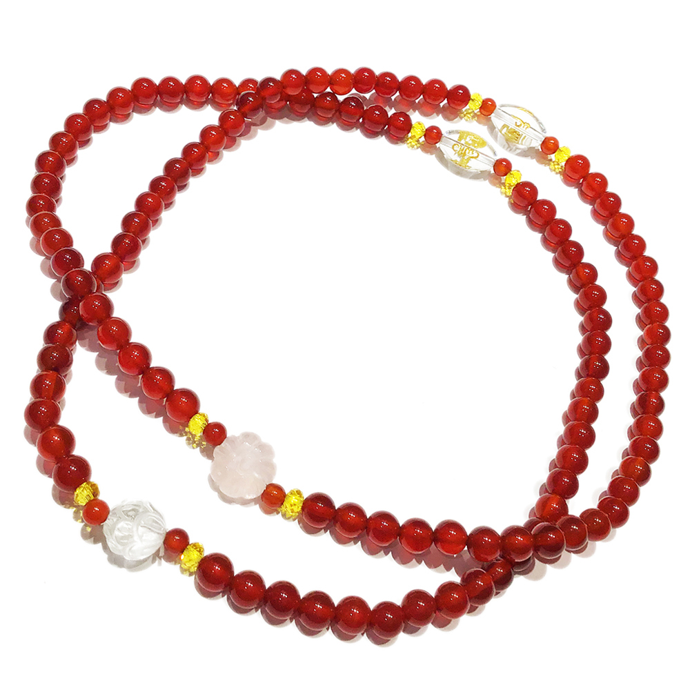 蓮花+紅玉髓108念珠6mm【十方】137584