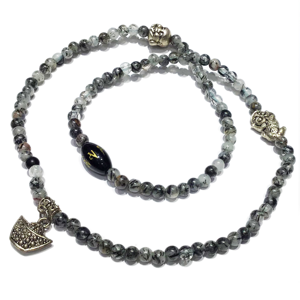 元寶+黑髮晶108念珠4mm【十方】140027