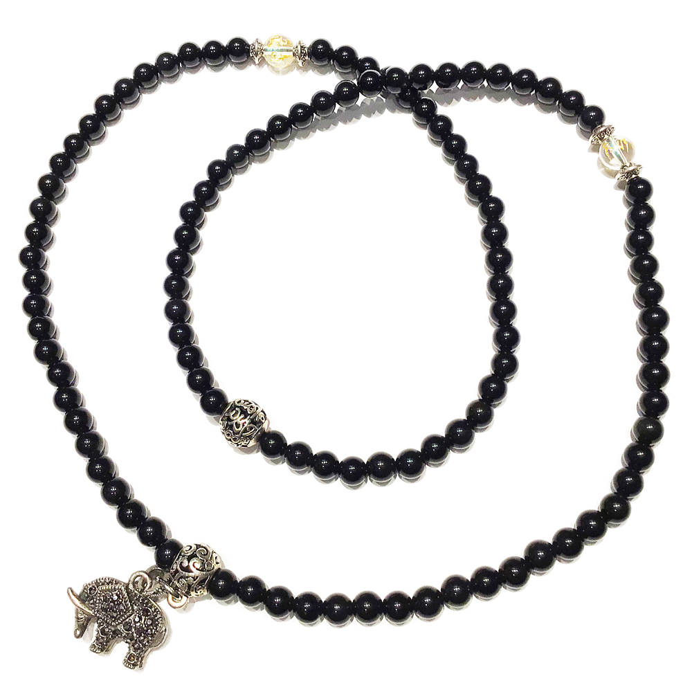 吉象+黑曜岩108念珠6mm【十方】140032