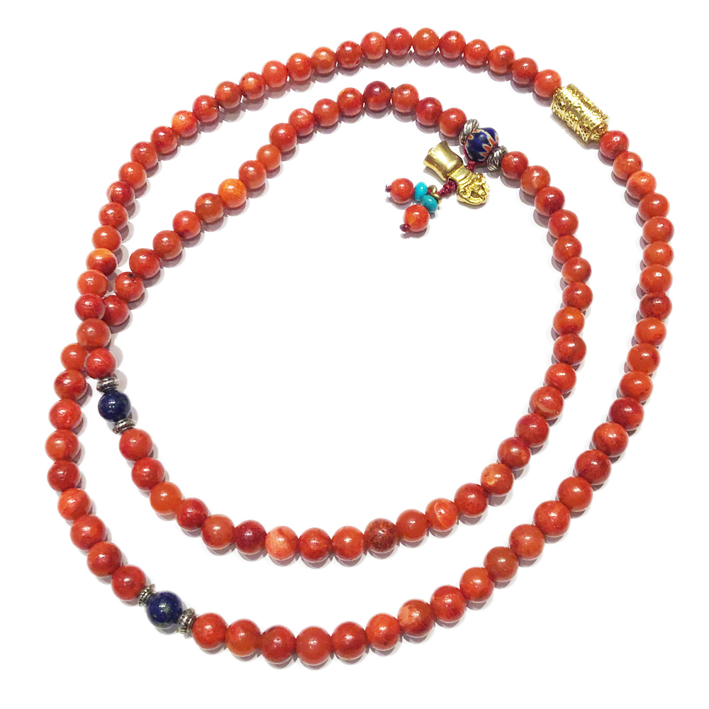 轉經輪+山珊瑚108念珠6mm【十方】142462