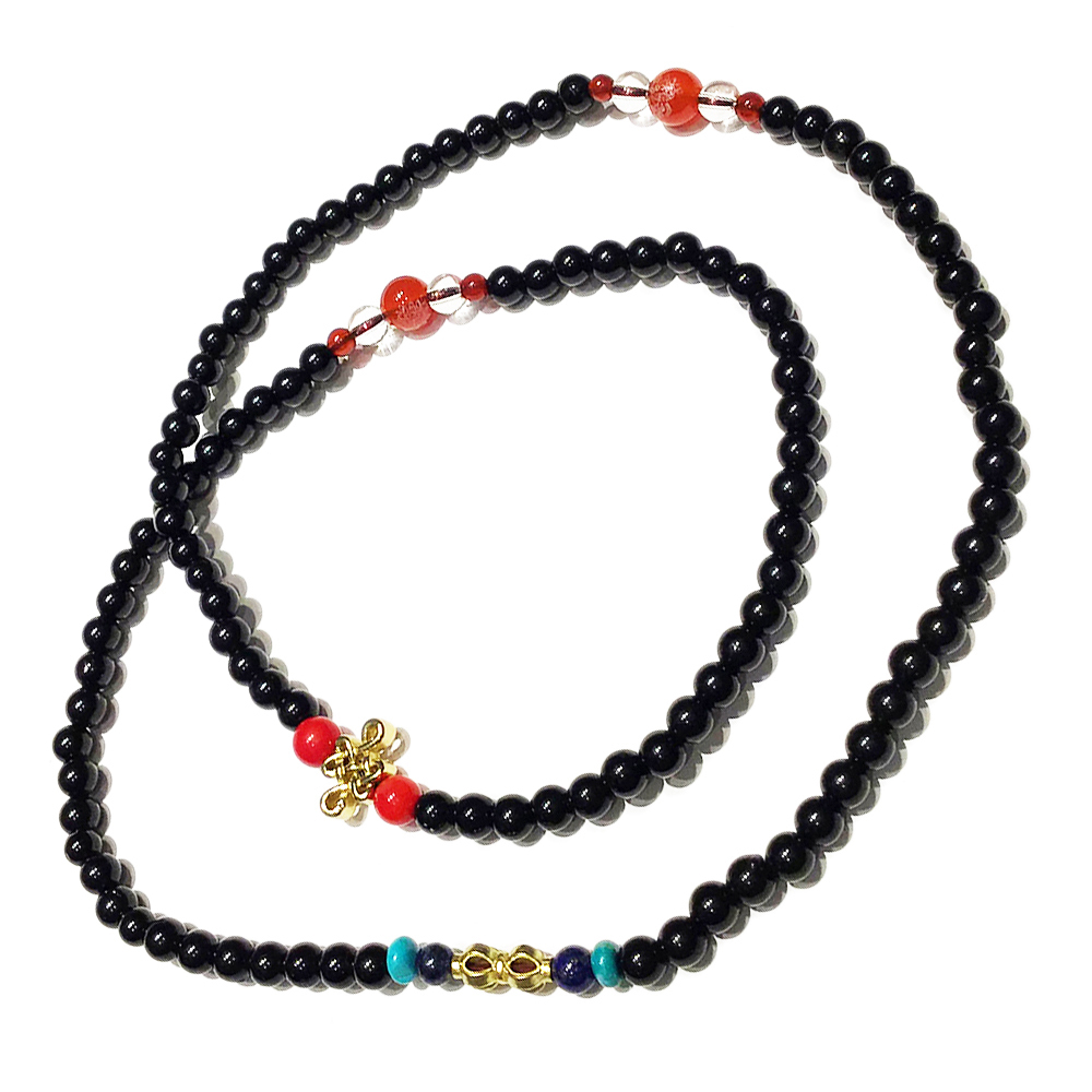 金剛杵+黑碧璽108念珠4mm【十方】142804