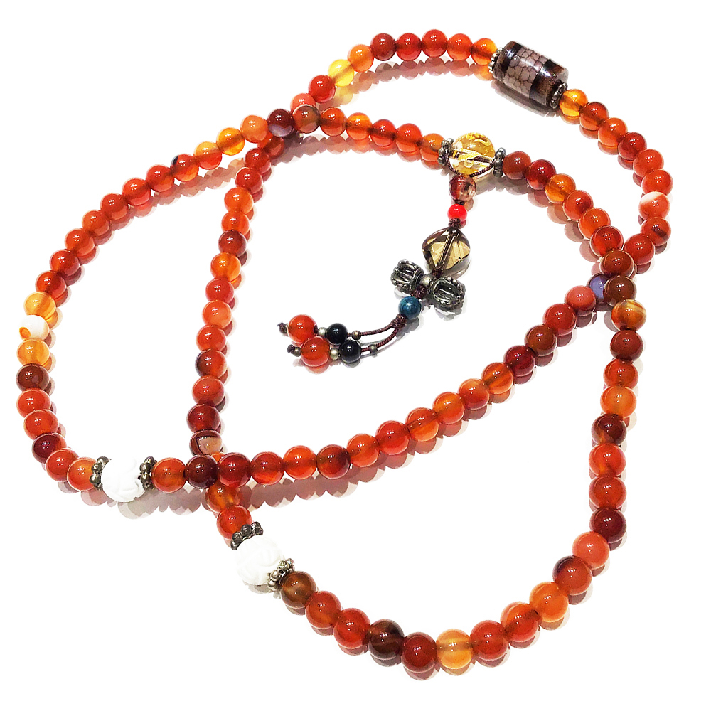 火供珠+紅玉髓108念珠6mm【十方】142516