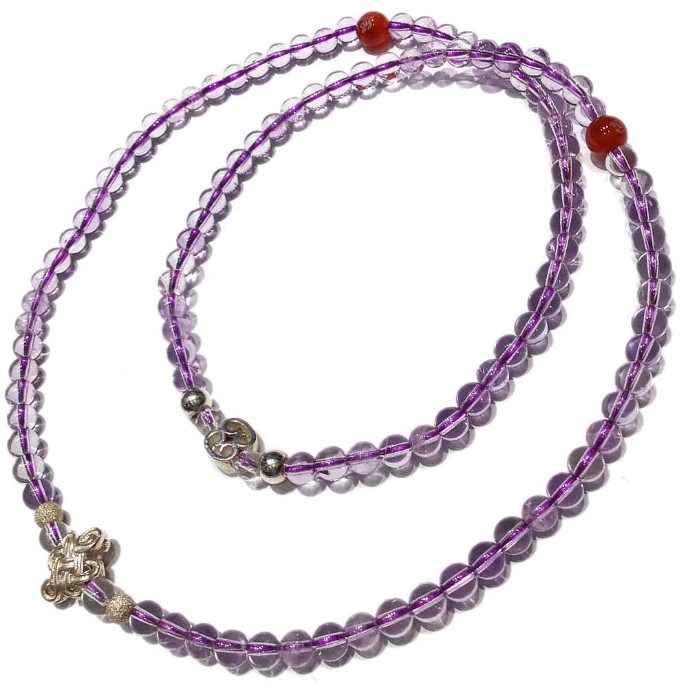 吉祥結925銀+馬達加斯加紫晶108念珠5mm【十方】142890