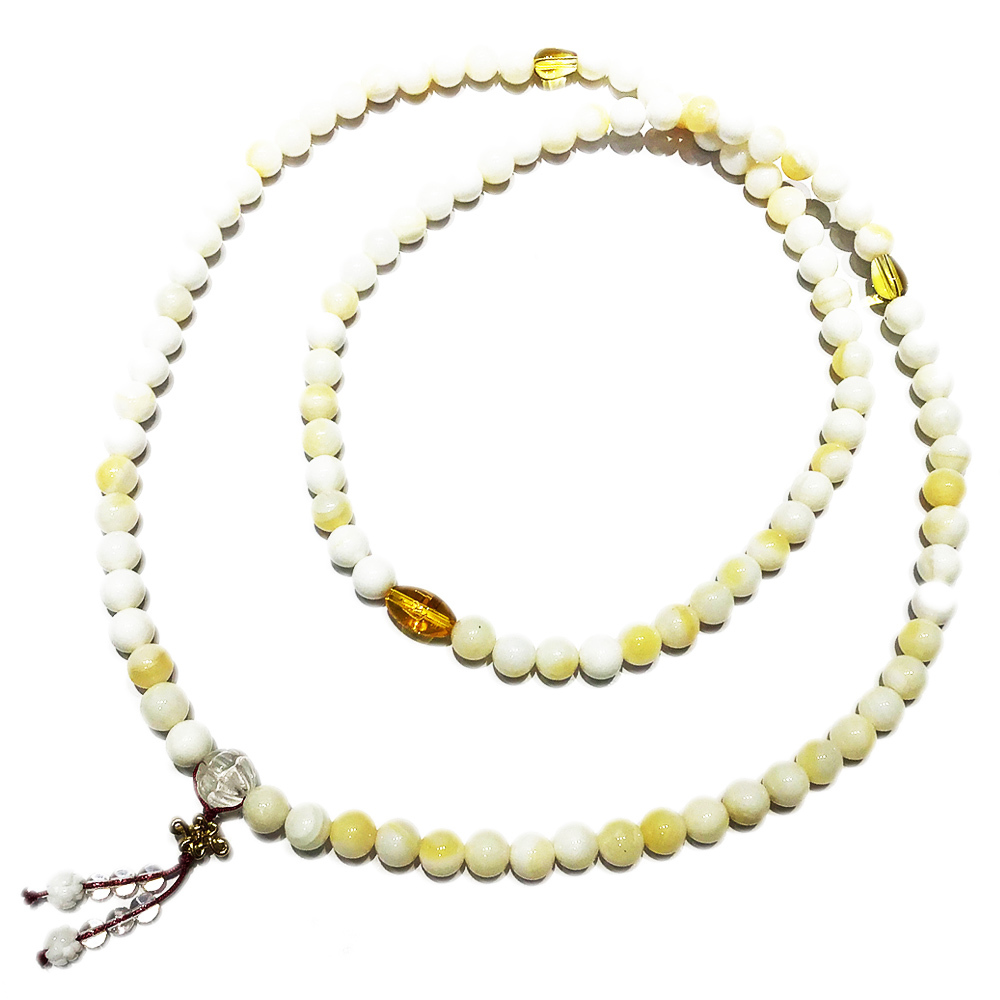 六字真言+金線硨磲108念珠8mm【十方】143485