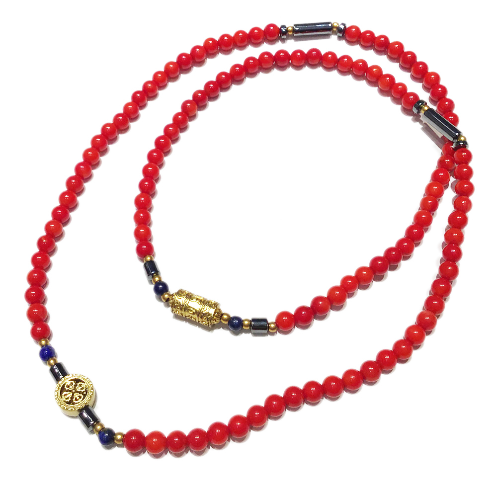 十字杵+珊瑚海竹108念珠5mm【十方】143385