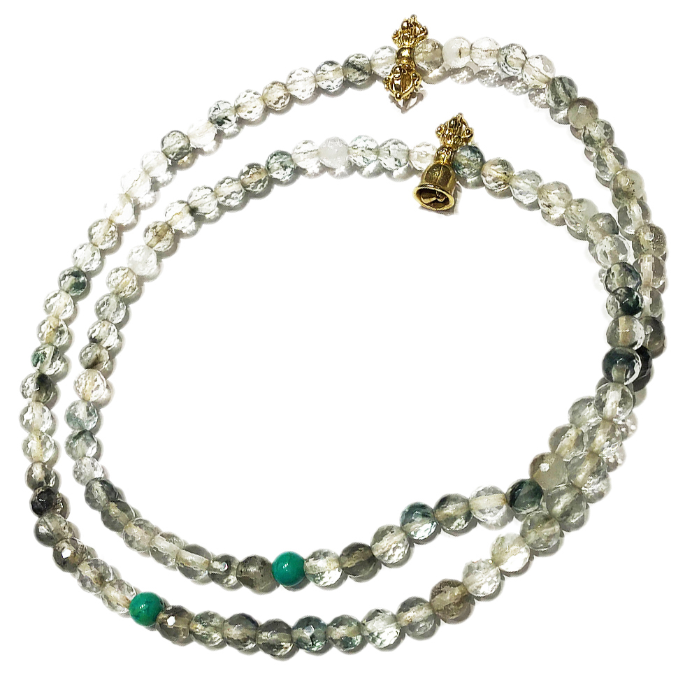金剛鈴杵+綠幽靈水晶 108念珠6mm【十方】146257