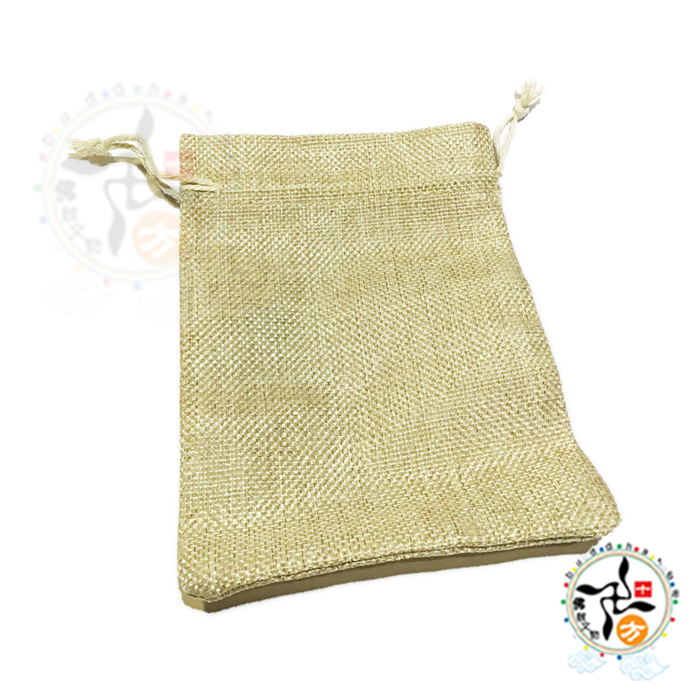 古樸風麻布米色束口袋16*11公分【十方】147537