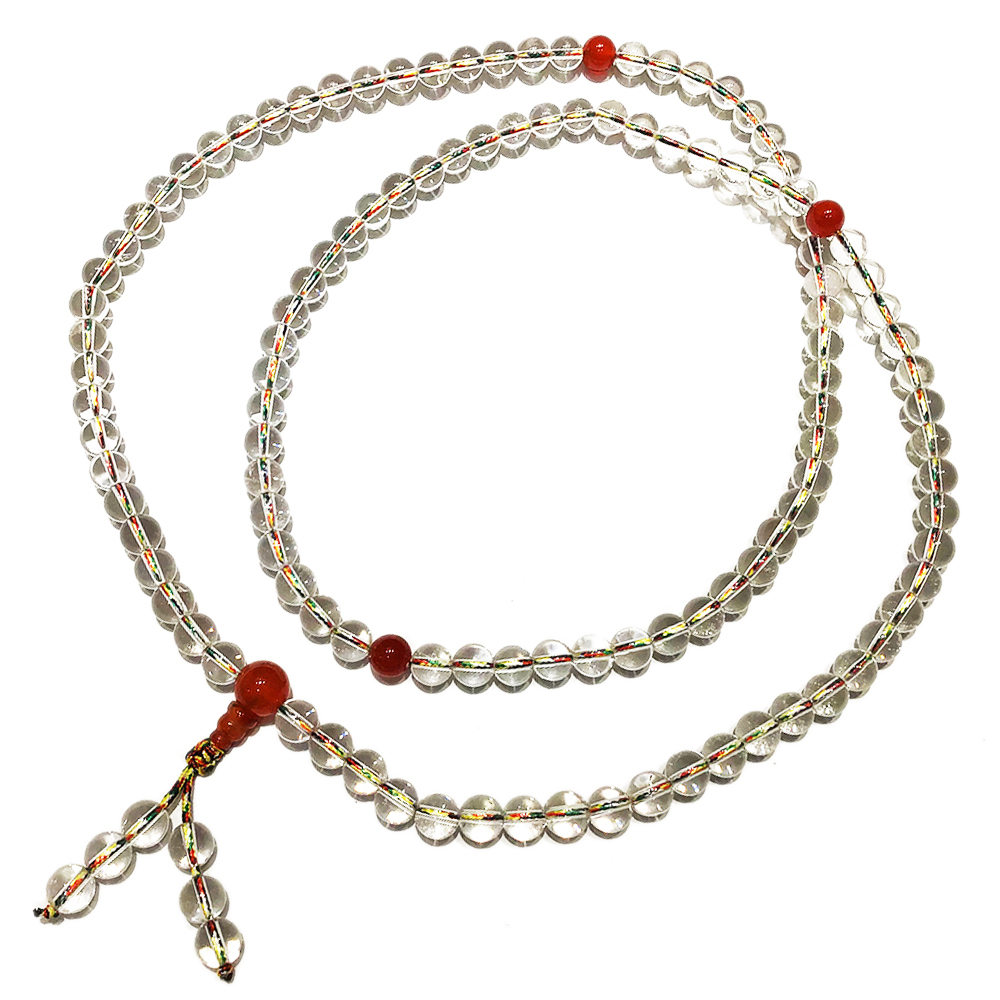 水晶&五色線108念珠8mm【十方】146671