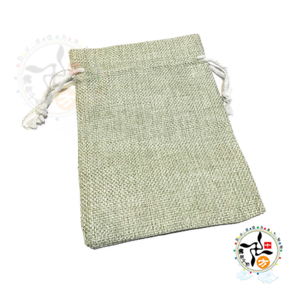古樸風麻布秋香綠色束口袋16*11公分【十方】147538