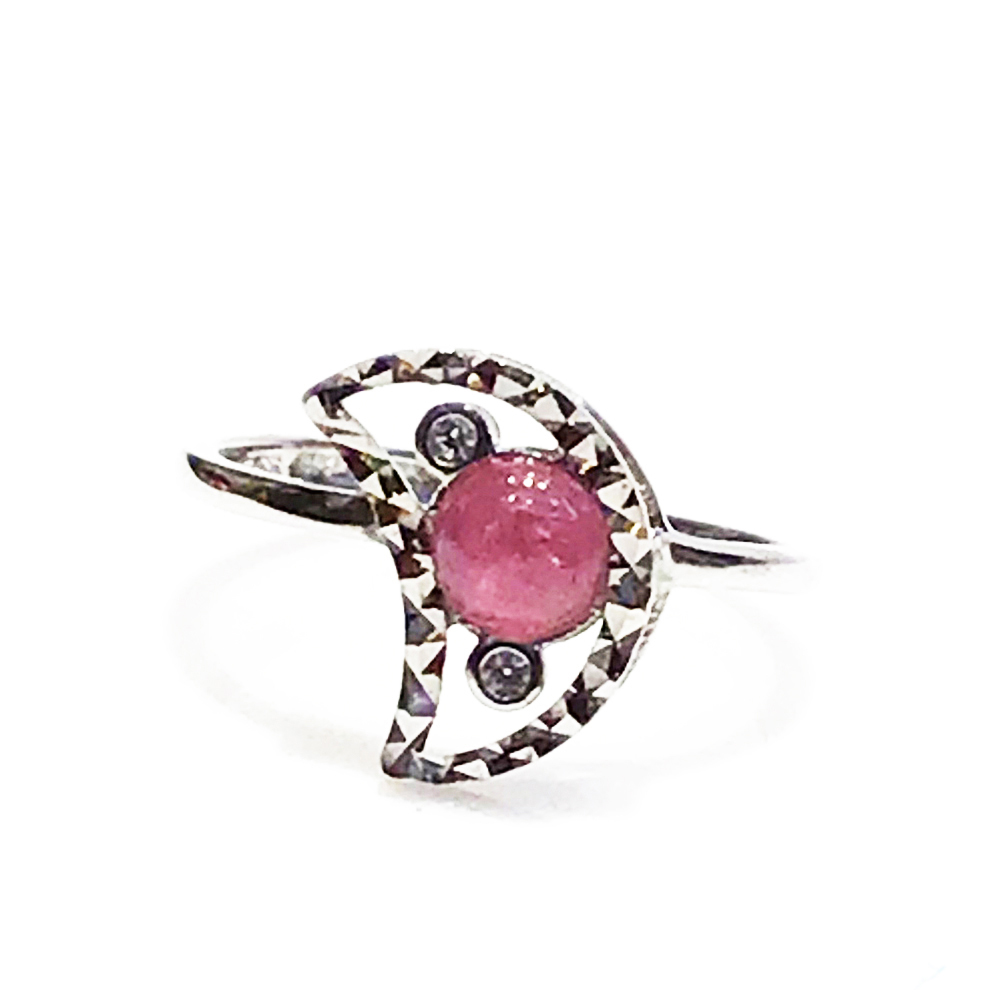 碧璽月亮鑲925銀戒【十方】148511