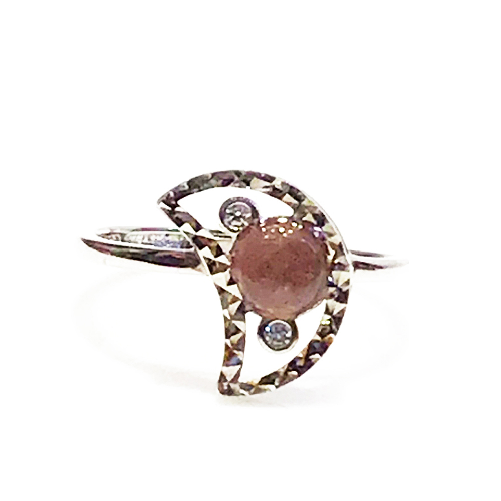 碧璽月亮鑲925銀戒【十方】148509