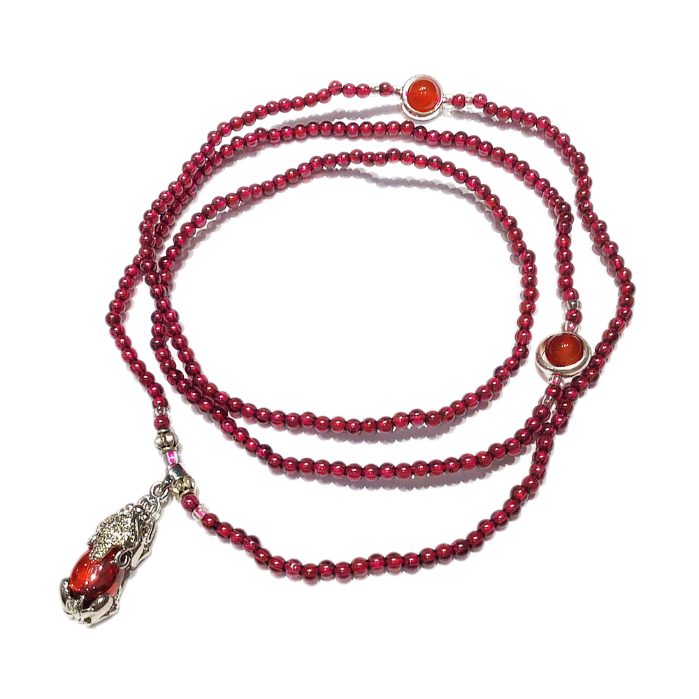 招財貔貅&石榴石手串3mm【十方】148536