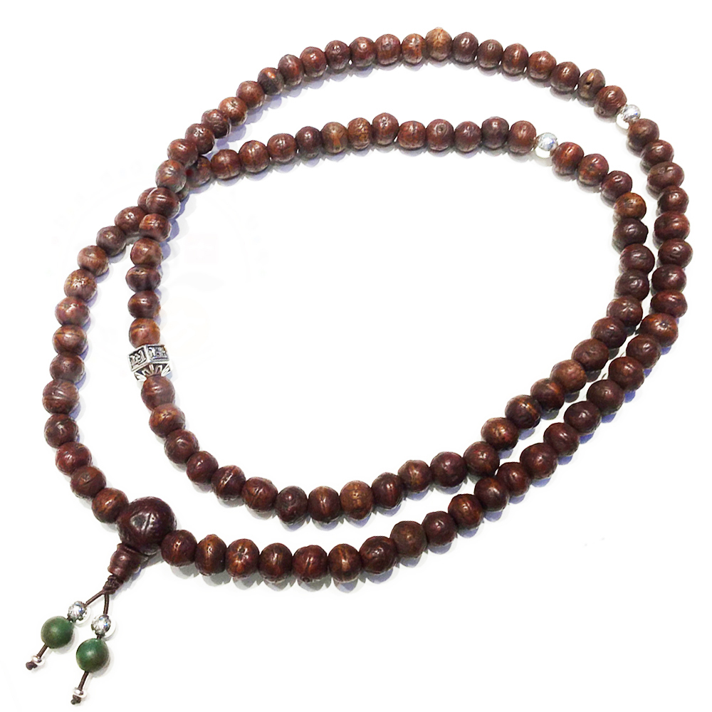 觀音箴言925純銀+老鳳眼菩提108念珠8mm【十方】148425