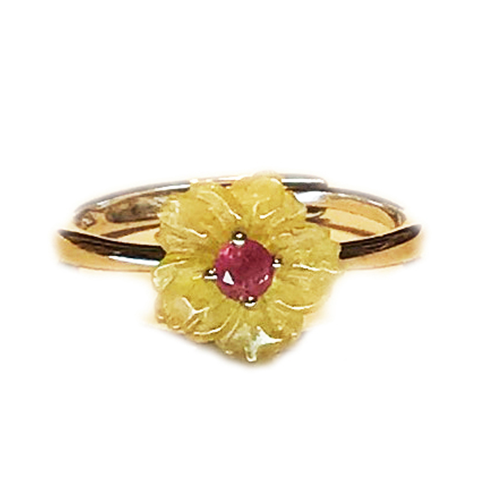 花朵 碧璽925純銀戒指【十方】148849