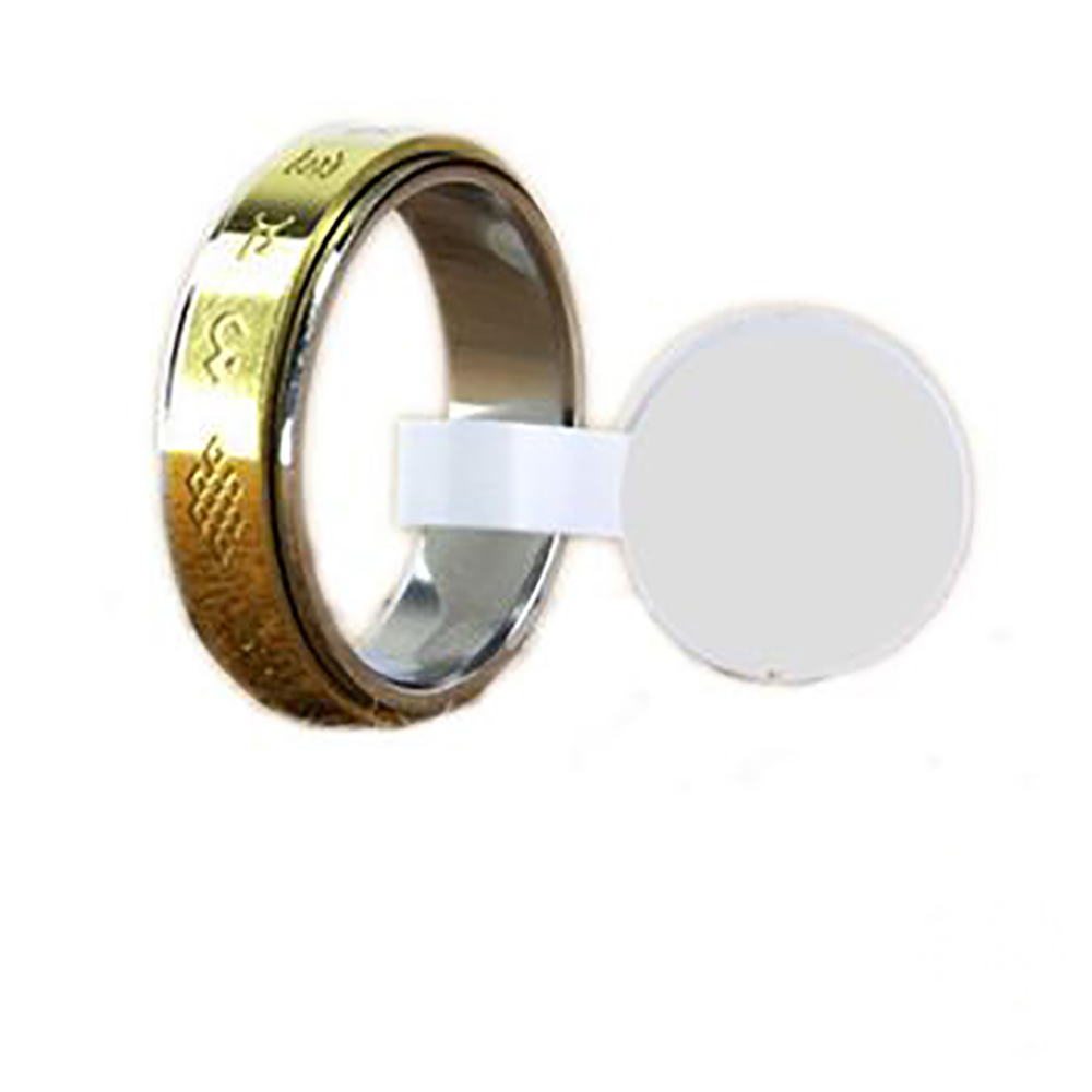 六字真言鈦鋼戒指9#金色【十方】149061