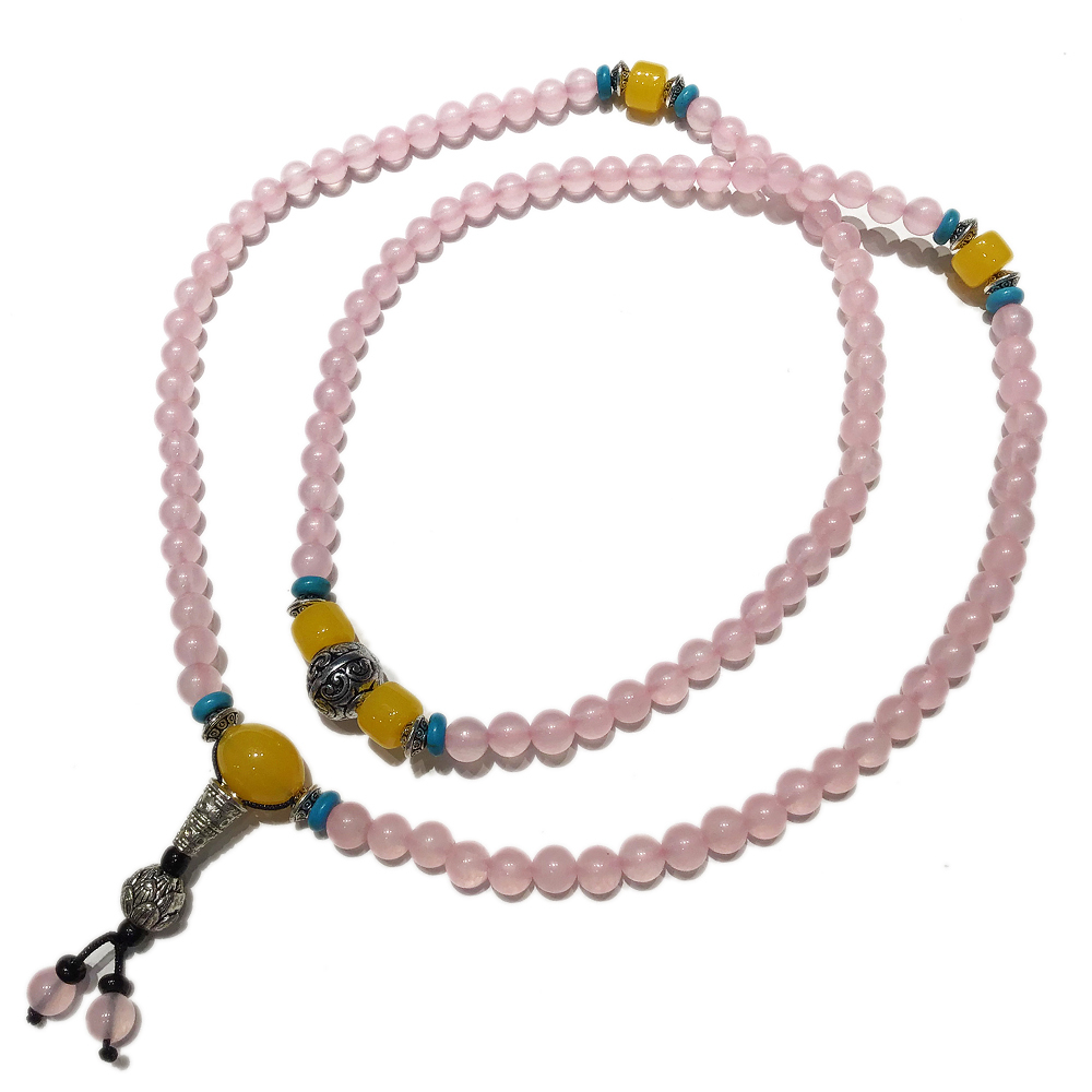 蓮花+粉晶108念珠6mm【十方】149080