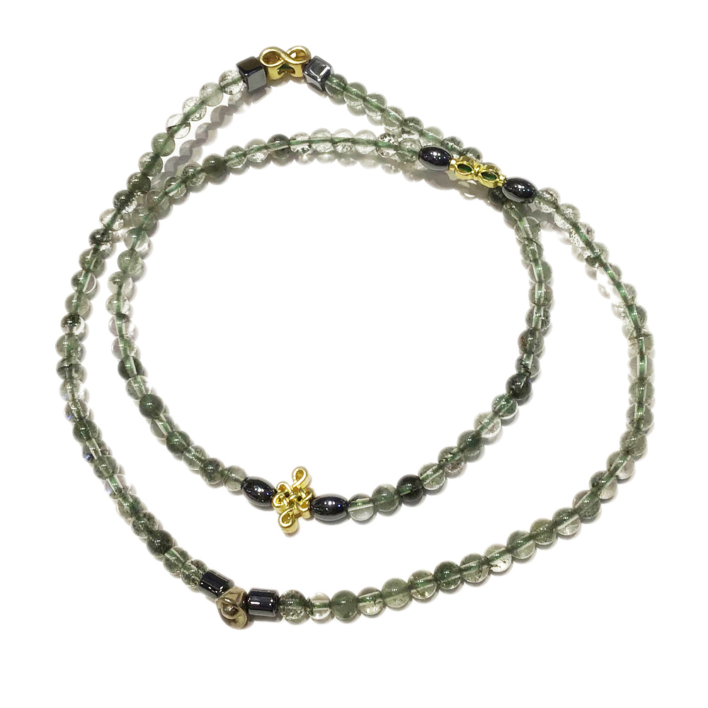 金剛杵+綠幽靈水晶108念珠4mm【十方】148742