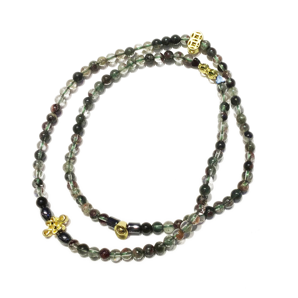 金吉祥+綠幽靈水晶108念珠4mm【十方】148741