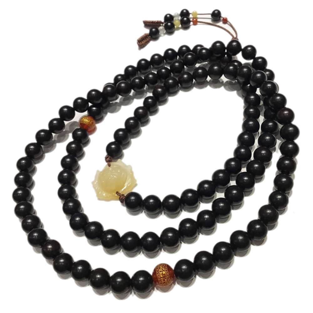 黃玉蓮花&黑檀108念珠8mm【十方】148835