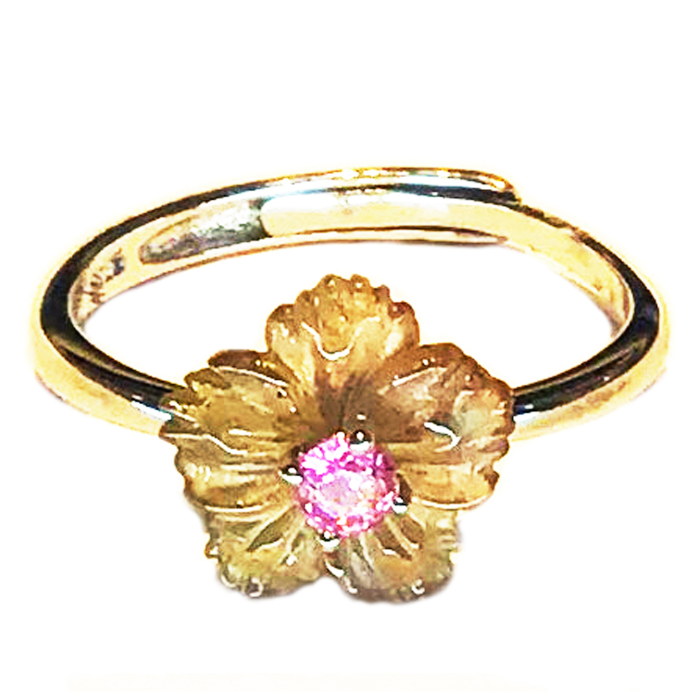 花朵 碧璽925純銀戒指【十方】148845