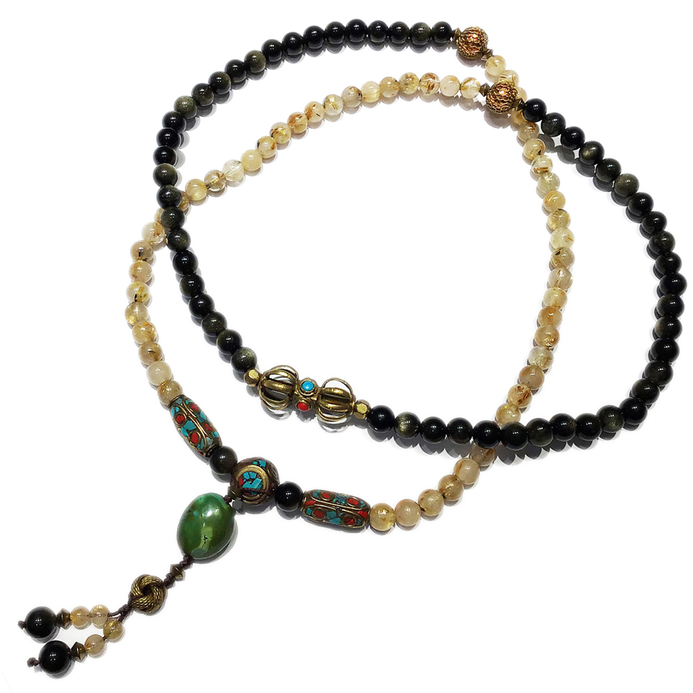 金剛杵&綠松石&鈦晶108&金曜念珠8mm【十方】149742