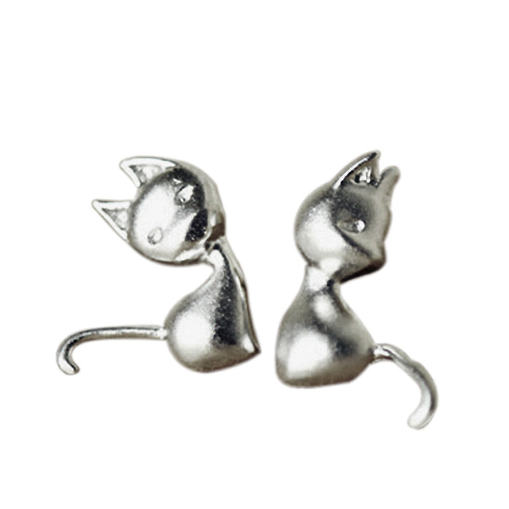 悠閒喵咪925純銀 耳針1對【十方】149282
