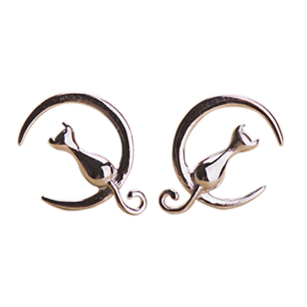 月喵咪925純銀 耳針1對【十方】149280