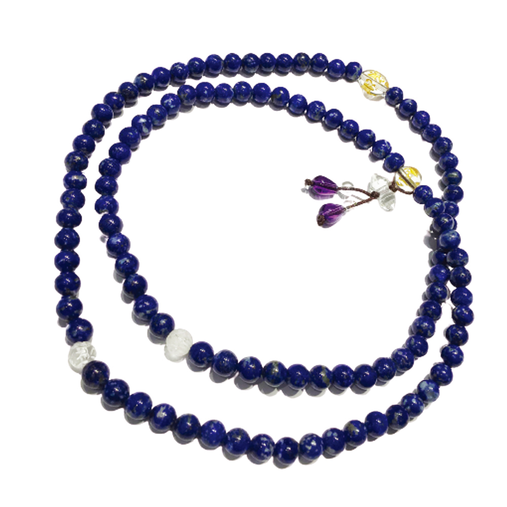 六字真言+高級青金石108念珠6mm【十方】150478