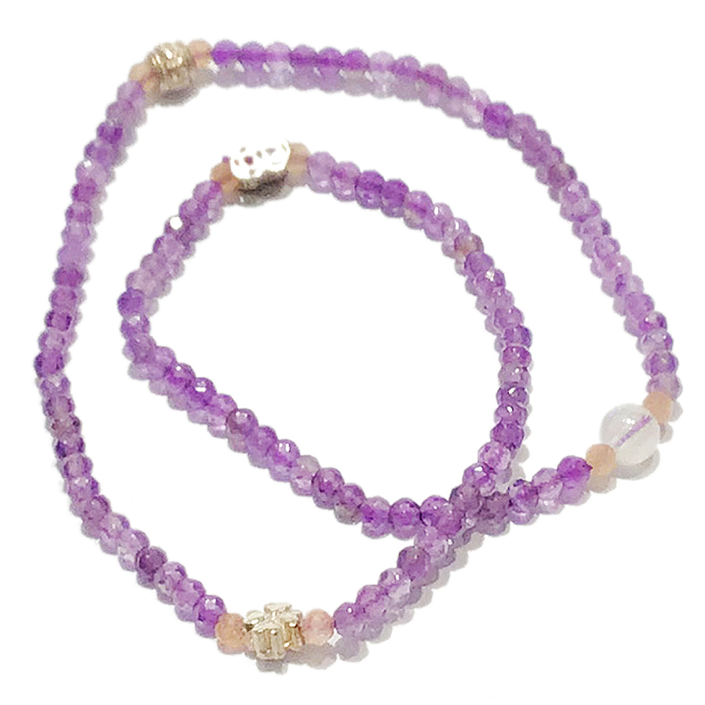 六字箴言銀環+紫晶108念珠3mm【十方】150973