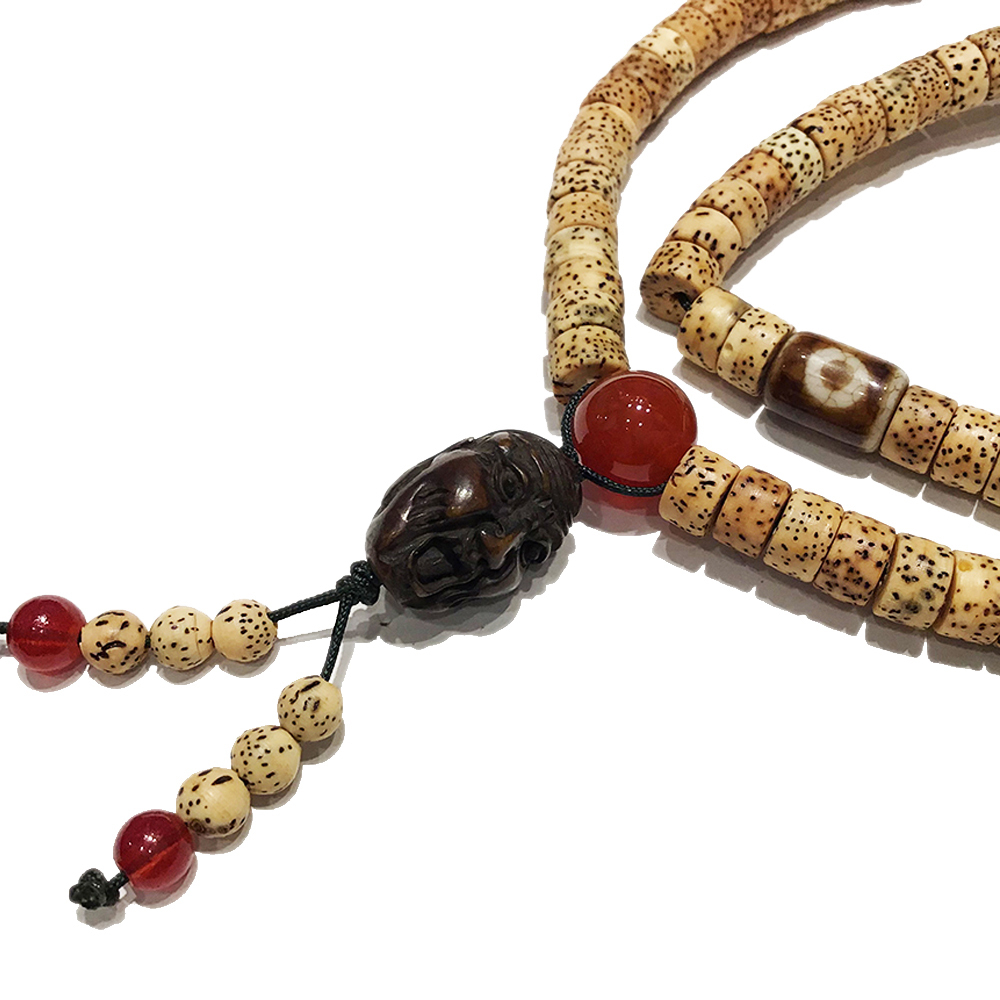 羅漢{黑檀}+天珠+星月菩提108念珠5*8mm【十方】136015