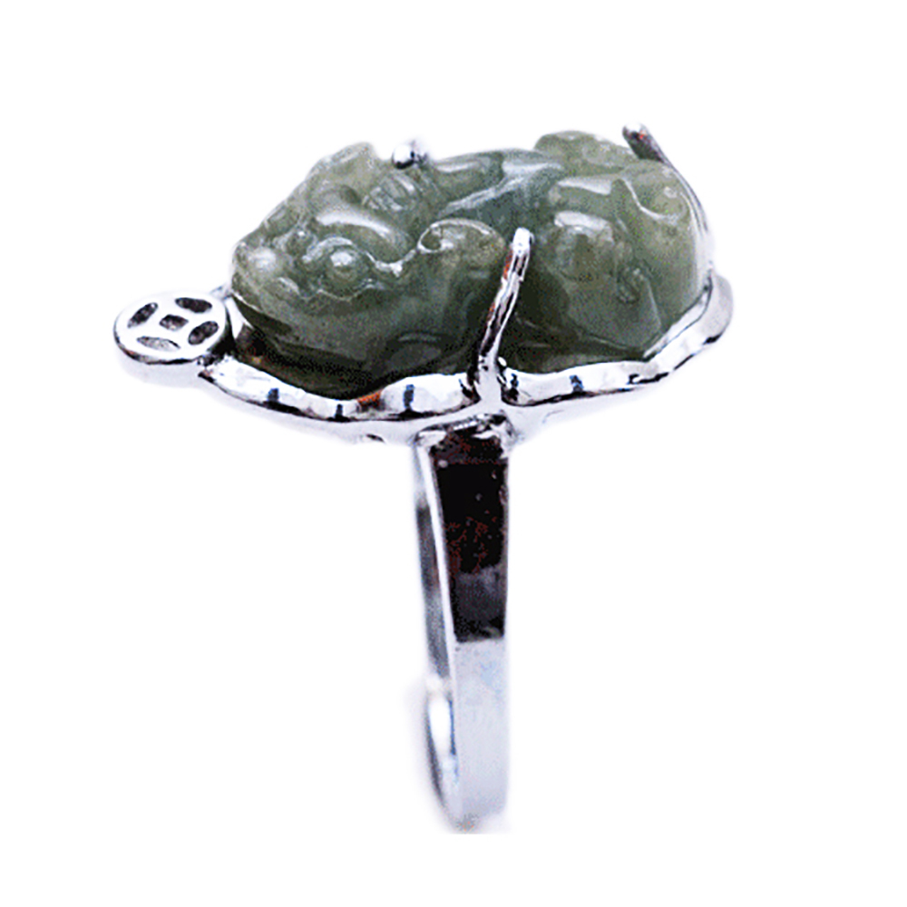 玉貔貅鋼戒(內圍16.5mm)【十方】126184