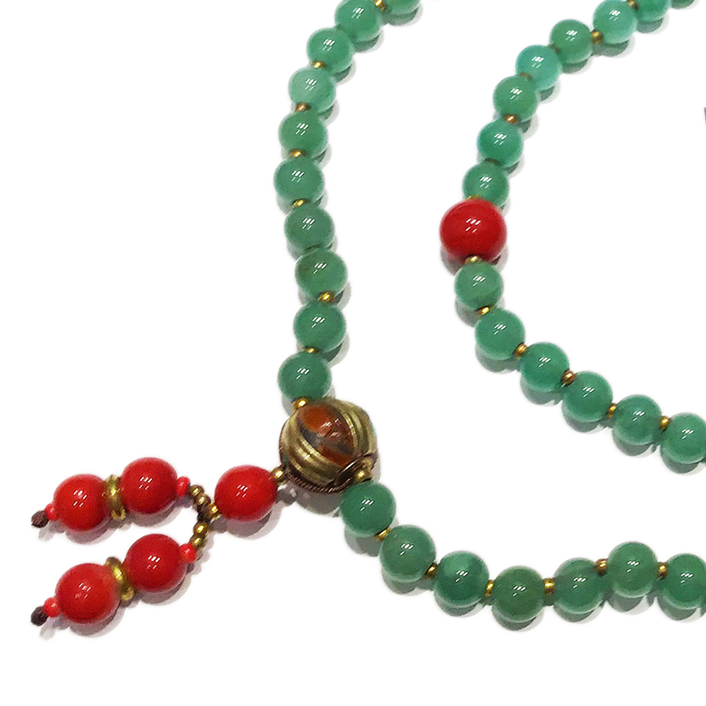 火山琉璃&天然東菱玉108念珠8mm【十方】120789