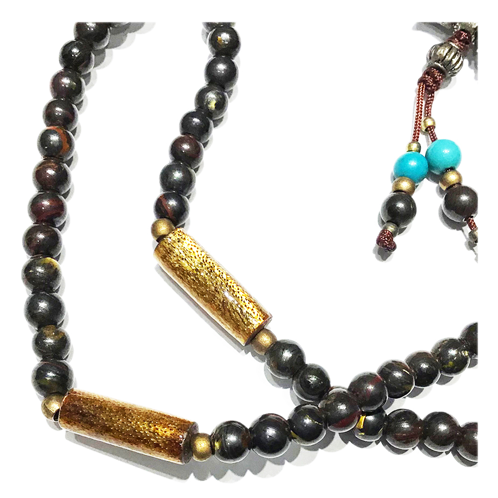 金珊瑚&鐵虎眼108念珠4mm【十方】120931