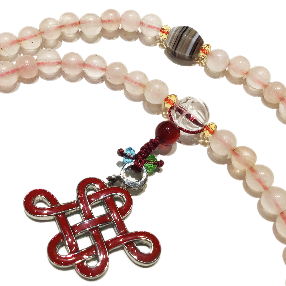 吉祥結&粉晶{懷愛}108念珠6mm【十方】120825