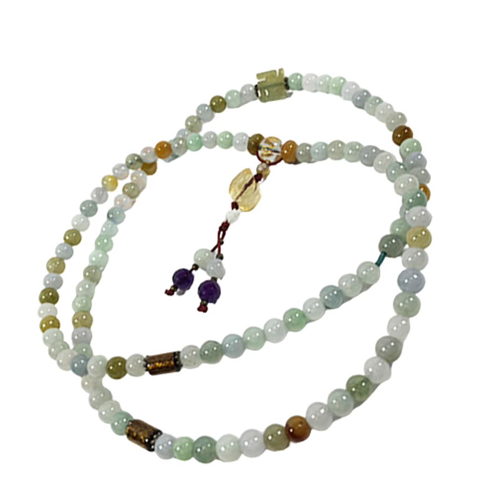 黃晶&三彩玉108念珠6mm【十方】121211