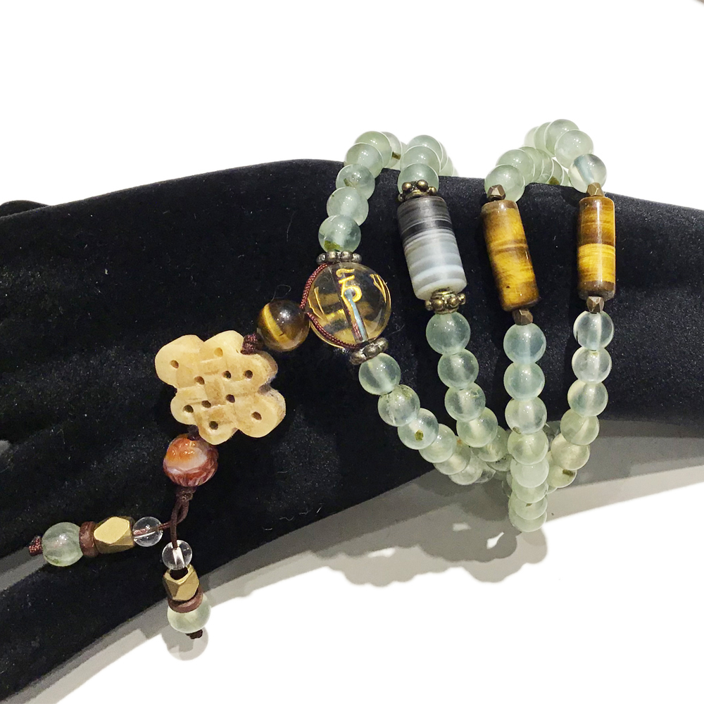 吉祥結&葡萄石108念珠6mm【十方】121186