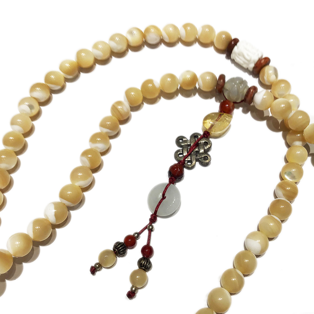 轉經輪{硨磲}&珍珠貝108念珠8mm【十方】121317