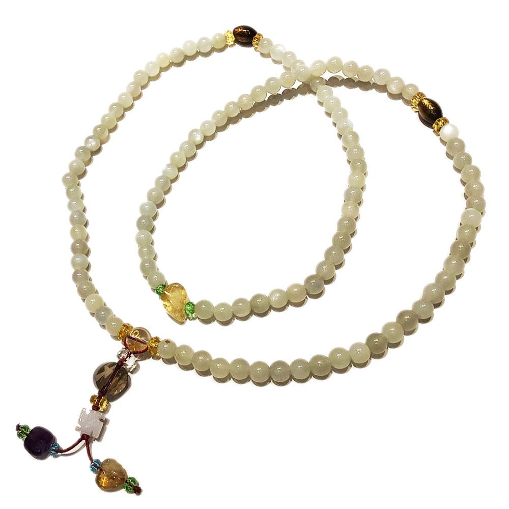 金珊瑚&月光石108念珠6mm【十方】122307