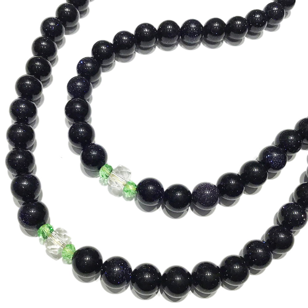 元寶{綠晶}&藍砂石108念珠8mm【十方】122336