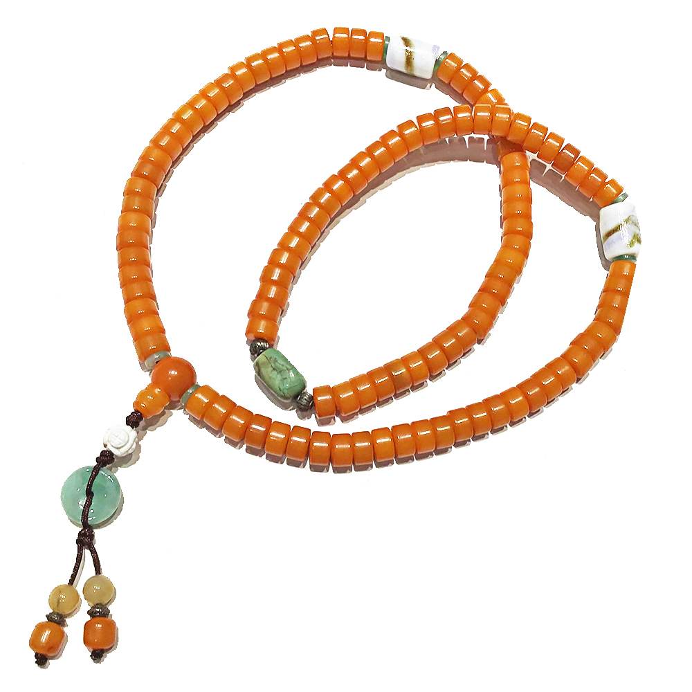 琉璃&菩提根{輪狀}108念珠8*4mm【十方】123175