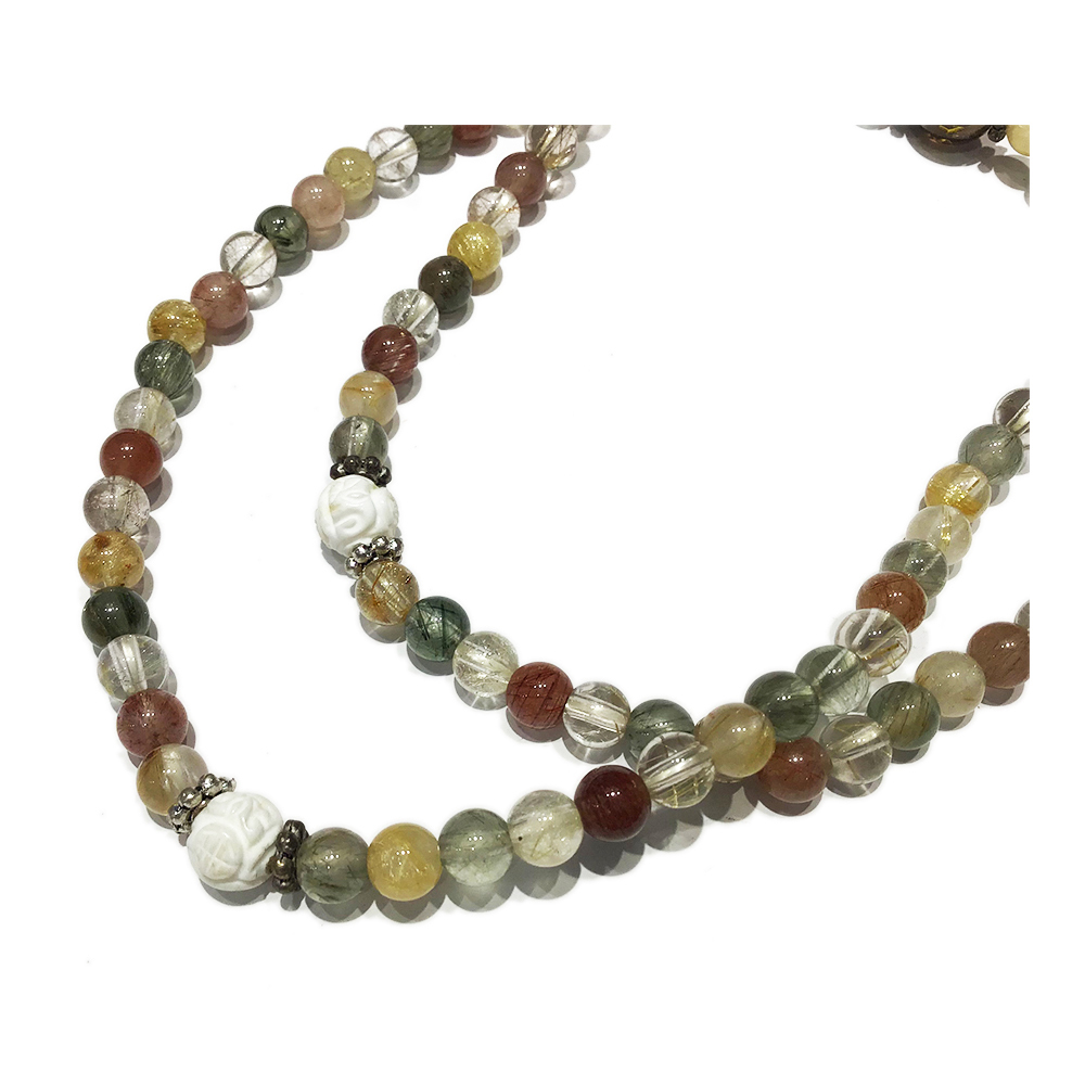 吉祥結&五行髮晶108念珠6mm【十方】123765