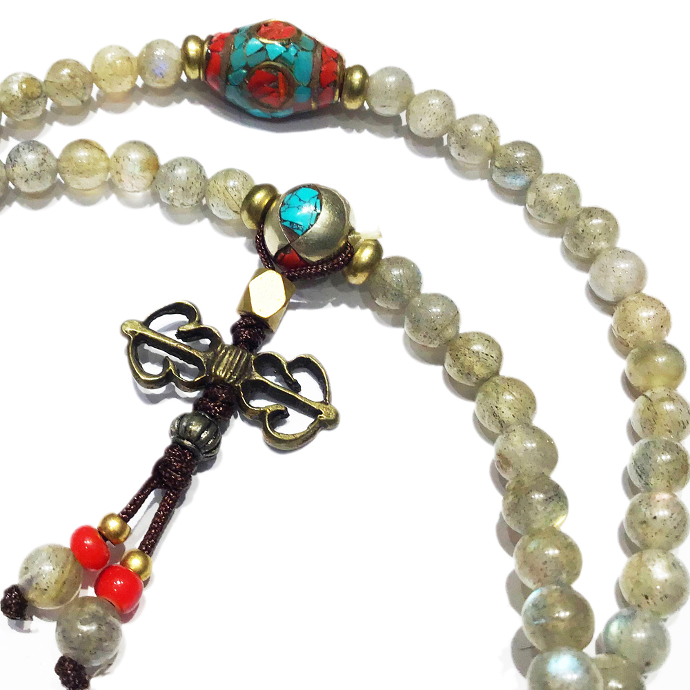 藏式手工銅珠& 佛光石108念珠6mm【十方】123181